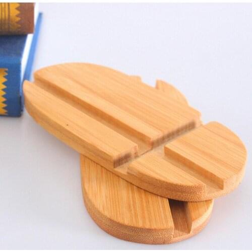 Mobile Phone Holder Base Universal Mobile Phone Holder Environmental Protection Wood Table Bamboo I2F3