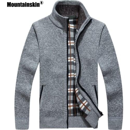 Mountainskin New Mens Sweaters Autumn Winter Warm Pullover Thick Cardigan Coats Mens Brand Clothing Male Casual Knitwear SA582