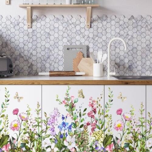 Plant Flower Creative Cycle Wall Stickers Living Room Bedroom Decoration Vinyl Wall Stickers Home Decoration Wallpaper Stickers