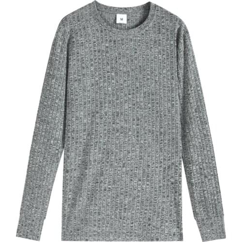 New Autumn Winter Mens O-neck Sweater Fashion Slim Fit Solid Color Knitted long-sleeved Pullovers Mens Sweater Tops M-2XL