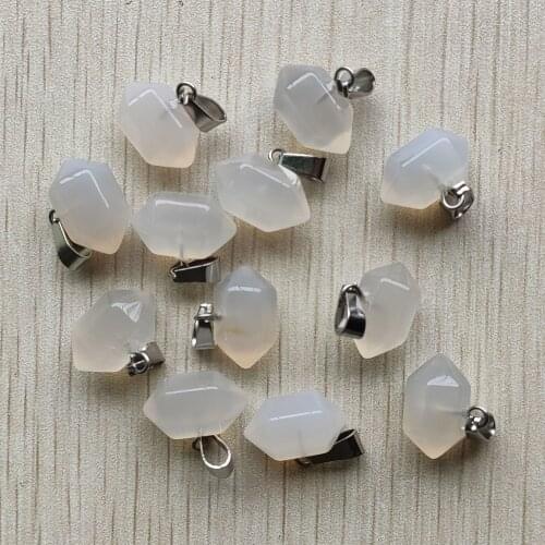 Wholesale 24pcs/lot New fashion natural white onyx pillar shape point pendants for jewelry Accessories making free shipping