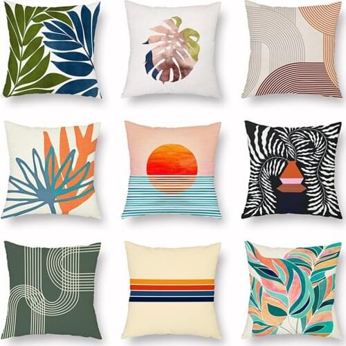 Leaves Cushion Cover Home Decor Pillow Case Plant Interior Bedroom Personalized Gift Throw Pillowcases 45*45 Nordic Green Sofa