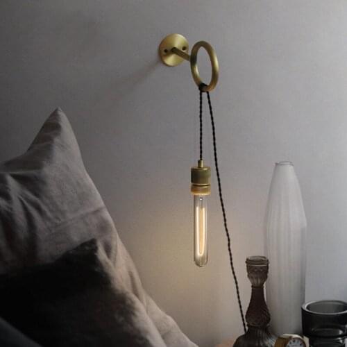 Industrial Retro Wire Pendant Light Living Room Bedside Aisle Restaurant Bar Vintage Punk Loop Pull Wall Hanging Lamp E27