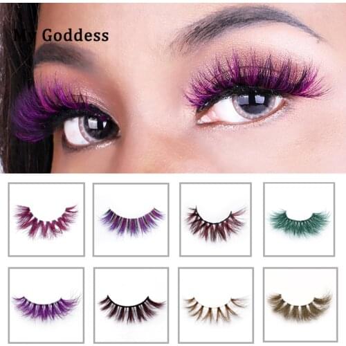 SexyGo 9d Colorful False Eyelashes Full Strip Lashes Real 3d Mink Lashes For Party-Bar Cosplay Color Eyelashes Natural Long