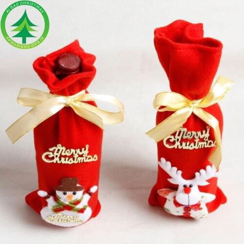 Christmas decoration with Non-woven fabric Wine bottle covers Hotel home festival Birthday party Decor
