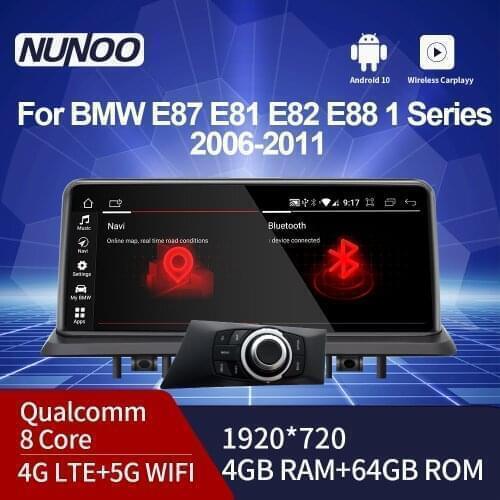 Nunoo 4G RAM Head Unit Screen Car Monitor Carplay Multimedia Carplay Multimedia Stereo Din for BMW E87 E82 1 Seires 2007