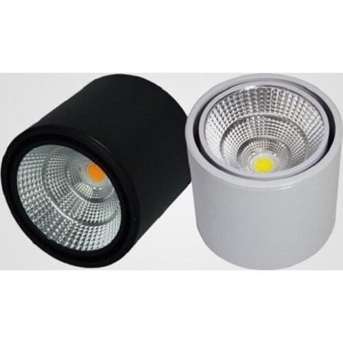 Dimmable LED downlight COB spotlight AC85-265V 7W 9W12W 15W 18W 24W adjustable angle surface mounted indoor lighting