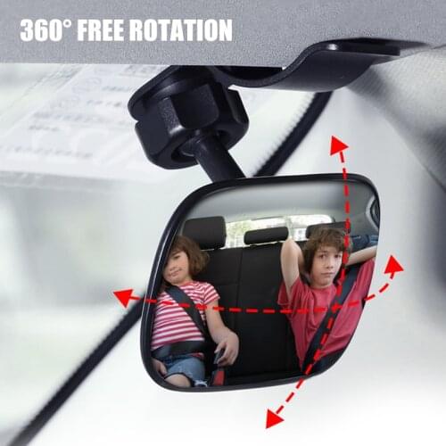Spot Automotive Interior Rearview Baby Mirror Car Small Clips-On Adjustable Facing Back Rear View Seat Convex Mirror Car Styl