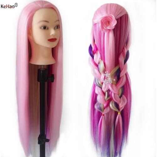 80cm very long synthetic hair mannequin head for braiding hairstyle tete a coiffer maniquin head colorful hair nice manikin head