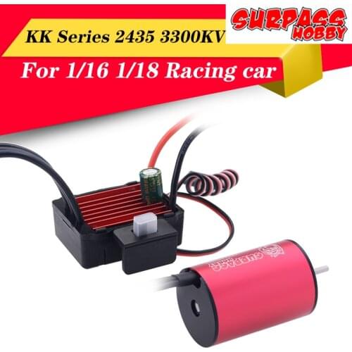 High Quality SURPASS HOBBY KK Combo 2435 3300KV Sensorless Brushless Motor 25A ESC for 1/16 1/18 RC Buggy Drift Racing Car