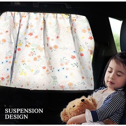 50*70cm Suction Cup Curtain In The Car Window Sunshade Cover Cartoon Universal Side Window Sunshade UV Protection For Kid Baby