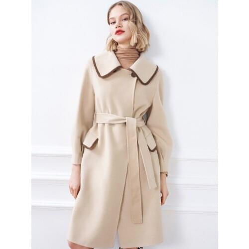 Womens Clothing 2021 Winter New Hepburn Style Long Over Knee Loose Double Faced Wool Coat Womens Clothing