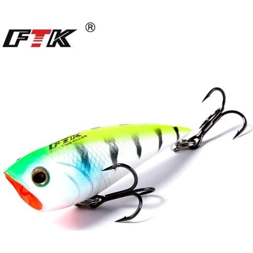FTK 7g Floating Popper Hard Fishing Lures Japan 7cm Topwater Artificial Wobblers For Trolling Fishing Bait Crankbait Bass