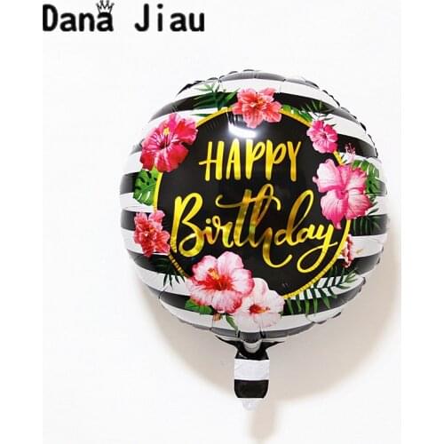 18inch happy birthday flower balloons sweet Party Decoration Balloon holiday Aluminum Inflatable Foil Ball kids toy