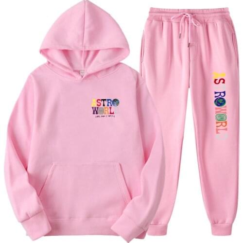 2021 TRAVIS SCOTT Astroworld WISH YOU WERE HERE Sports Sets 2Pcs Men Women Pullover Hoodies Fashion Hip Hop Sweatshirt Unisex