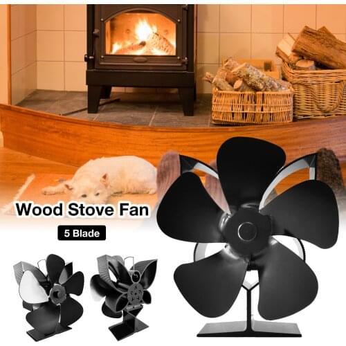 5 Blades Fireplace Fan Eco Friendly Heat Powered Stove Fan For Wood Log Burner Fireplace Quiet Fan Efficient Heat Distribution