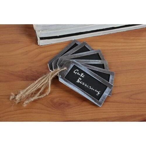 5Pcs Wooden Tag Wooden Single Face Blackboards Pendant Craft Ornaments Graduation Teachers Day blackboard Rope Pendant