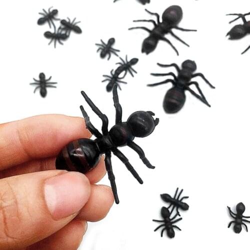 50Pcs Fake Ants Simulated Insect Prank Toy Ants Toy Figure Joke Toys Halloween Party Supplies Wholesale