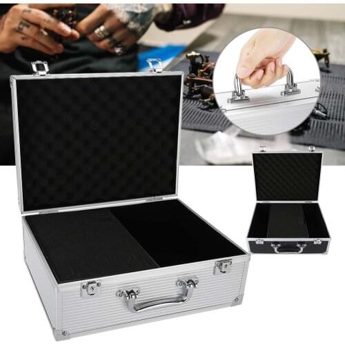 Aluminum Tattoo Machine Storage Case Carrying Box Empty Organizer Foam Pad for Tattoo Microblading Suitcase Tattoo Accessories