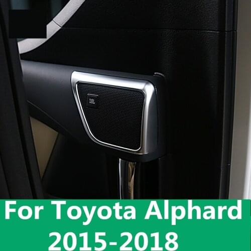For Toyota Alphard 2015-2018 ABS Chrome Car Door Audio Speaker Frame Decoration Cover Trim Interior decoration Auto Accessories