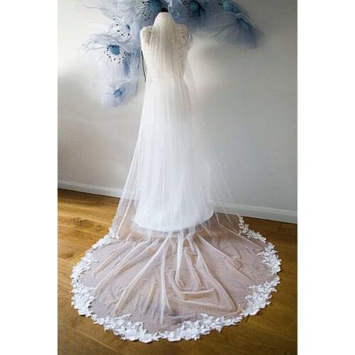 Bridal lace veil, wedding veil, cathedral lace veil, single layer lace veil, white or ivory lace veil