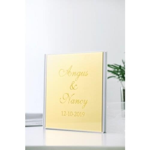 Personalized Wedding Guest Book Hard Acrylic Mirror Gold Silver Wedding Guestbook Wedding Album Custom Guest Book