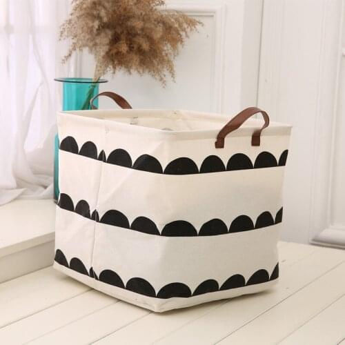 6PCS / LOT Lovely Cartoon Geometric Portbable Storage Hamper Box Dirty Clothes Laundry Basket