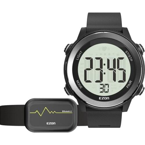 Mens Heart Rate Monitor Digital Watch Alarm Stopwatch 2021 New Arrival Men Outdoor Running Sports Watches with Chest Strap