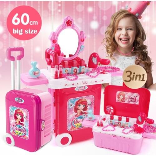 Girls Makeup Set Princess Cosmetics Dressing Pretend Play Make Up Toys For Children Kids Princess Dress Up Necklace Beauty Toys
