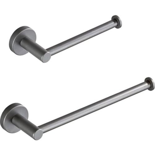 New Starry Sky Gray Brass Bathroom Hardware Pendant Toilet Paper Holder Towel Ring Two Sets