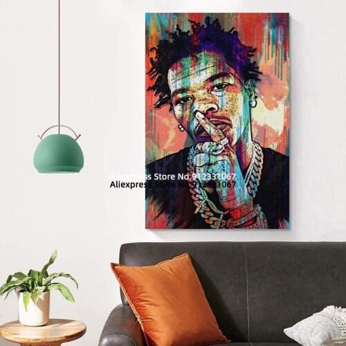 Poster Prints Lil Baby Hip Hop Rap Music Singer Star Painting Art Wall Pictures For Living Room Home Decor