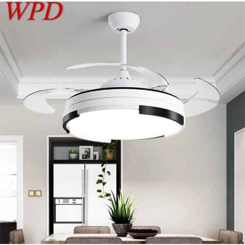 WPD Ceiling Fan With Lights Remote Control 3 Colors LED Modern Decorative For Home Living Room Dining Room Bedroom Restaurant