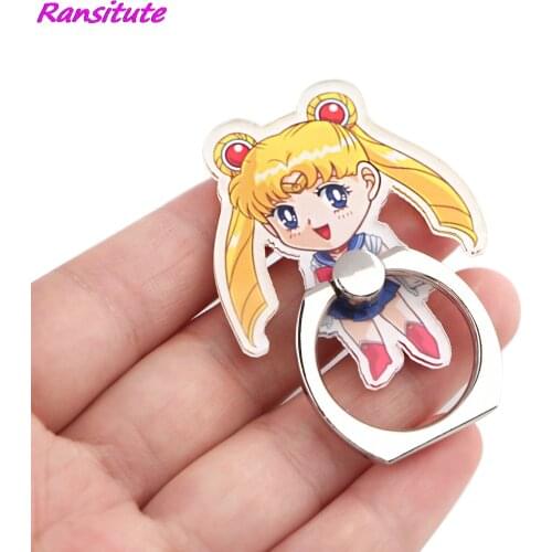 R1675 Anime Cute Girl Universal Creative Mobile Phone Ring Stand Anti-drop Ring Buckle Lazy Bracket Phone Accessories