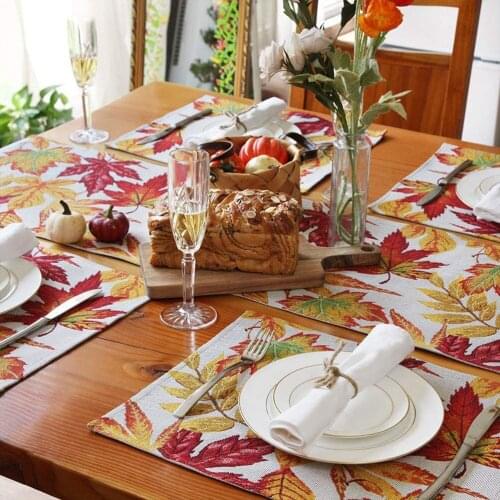 Modern Nordic Style Table Runner Harvest Maple Leaf Tablecloth Thanksgiving Decorations For Home Party Wedding Christmas
