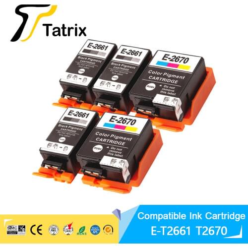 Tatrix Compatible Ink Cartridges For T2661 T2670 T266 T267 E-266 For Epson Workforce WF-100W / WF100W . [With Pigment Inside]