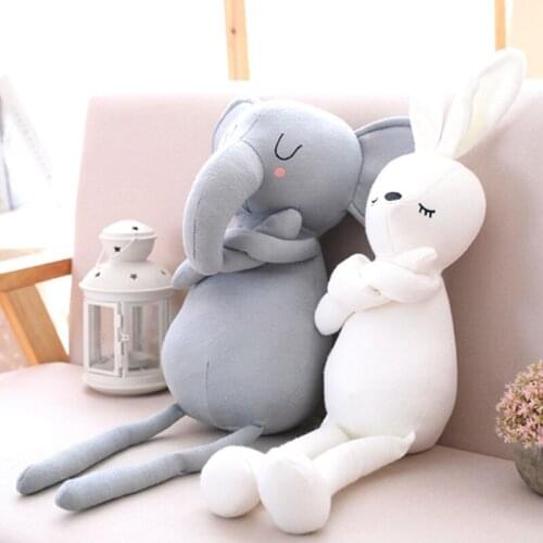 Creative Baby Knitted Stuffed Animals Appease Doll Nordic Style girls Rabbit Bear Elephant Dog Unicorn Stuffed Plush Toy