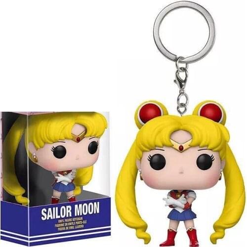 Funko POP Anime Sailor Moon Luna Chibi Moon Keychain Vinyl Action Figure Brinquedos Collection Model Toys for Children Gift