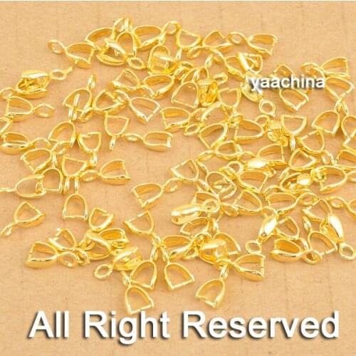 Factory Price 100PCS/Lot Yellow Gold Filled Jewelry Findings Bail Connector GF Bale Pinch Bail Pendant Linker
