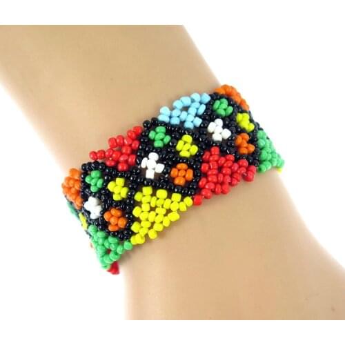 Handmade Bead Bracelet Hippy Friendship Popular Roll Crochet Woven Seed Beads rhombus Bracelets For Women Men 2018 Gift