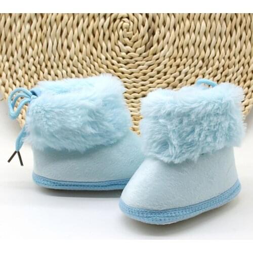 Winter Sweet Newborn Baby Girls Princess Winter Boots First Walkers Soft Warm Soled Toddler Kids Girl Footwear Casual Shoes