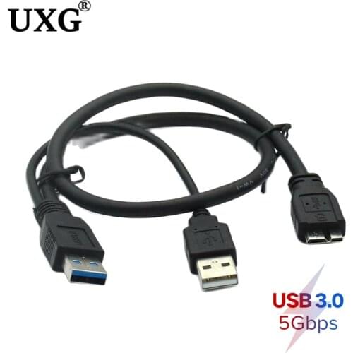 1M 0.5M USB 3.0 Type A Male to Micro B Y Cable USB3.0 HDD Data Cord For External Mobile Hard Drive Disk Data Cables High Quality