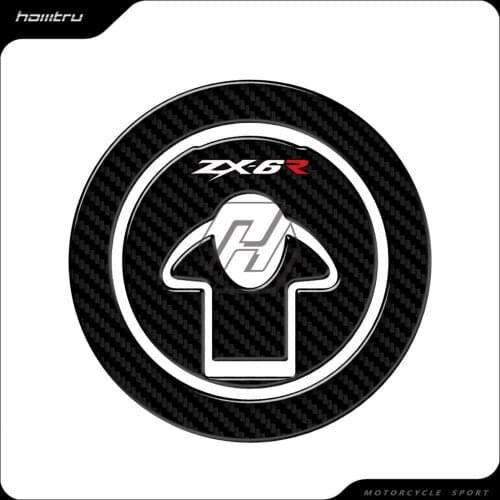 3D Carbon-look Motorcycle Fuel Gas Cap Protector Case for Kawasaki ZX-6R (ZX600) 1995-1999