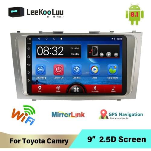 LeeKooLuu Android Car Multimedia Player 2 Din Car Radio for Toyota Camry 2007 2008 2009-2011 9" 2.5D GPS Navigation Autoradio