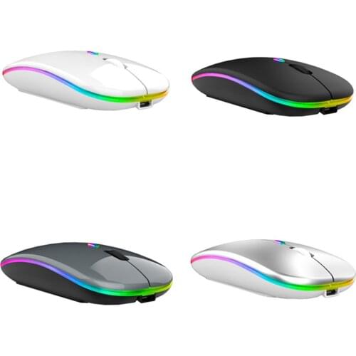 Wireless Mouse Rechargeable RGB 2.4G Silent Laptop Gaming Mouse Gamer Rechargeable Mouse for Computer LED Backlit Mice