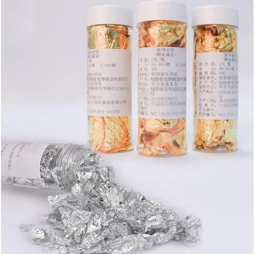 2/10g Imitation Gold Sliver Copper Foil Sequins Glitters Craft Leaf Flake Sheets Bulk Foil Paper For Gilding DIY Nail Art Decor