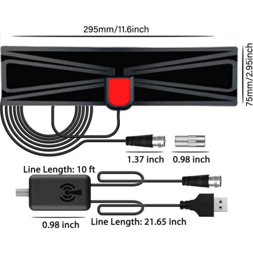 2020 HDTV TV antenna 4K 1080P HD digital TV antenna indoor amplifying signal booster 100m 36 Gain 75 ohms