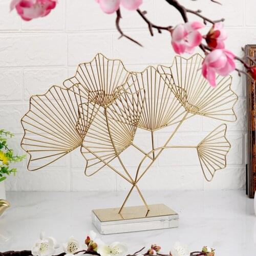 HOME ACCESSORIES DECORATION MODEL ROOM GINKGO LEAF STUDY LIVING ROOM TV CABINET SOFT DECORATIVE PORCH CABINET FURNISHINGS