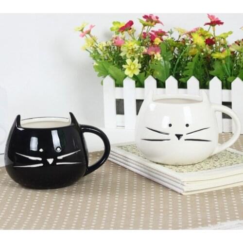 Homies Ceramic Cute Cat Mugs With Spoon Coffee Tea Milk Animal Cups With Handle 400ml cat cup Drinkware Christmas gifts