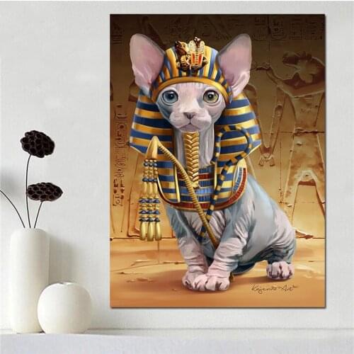 Rhinestone painting Egypt sphynx 5d diy diamond painting cross stitch full drill cute cat diamond embroidery mosaic animal art