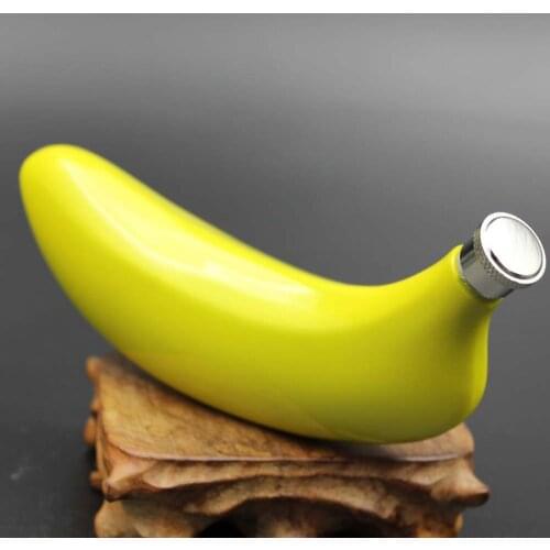 5oz Creative Banana Hip Flask Liquor Drinking Bottle Screw Cap Funnel for Men